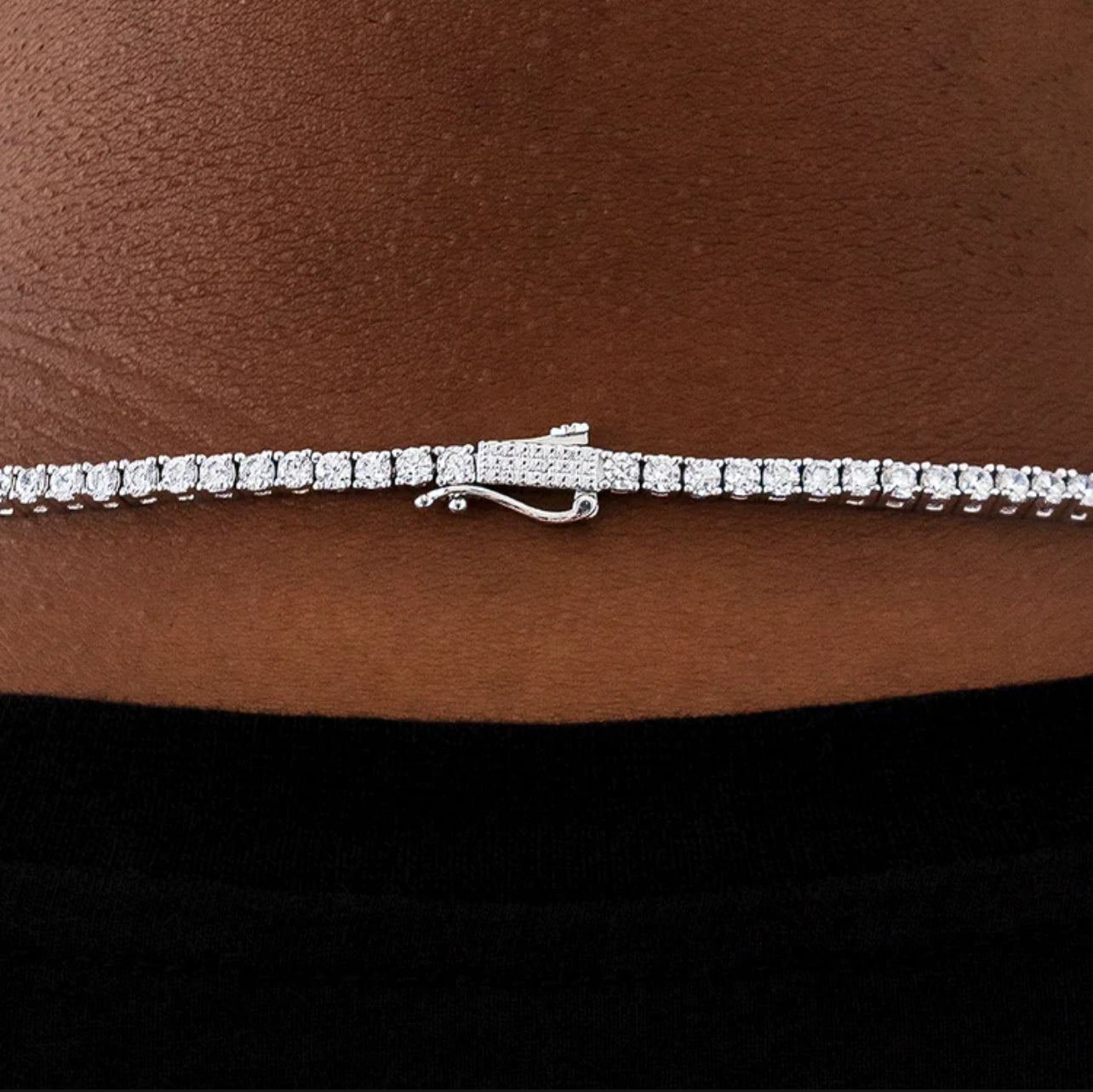 Diamond Tennis Necklace in White Gold- 3mm