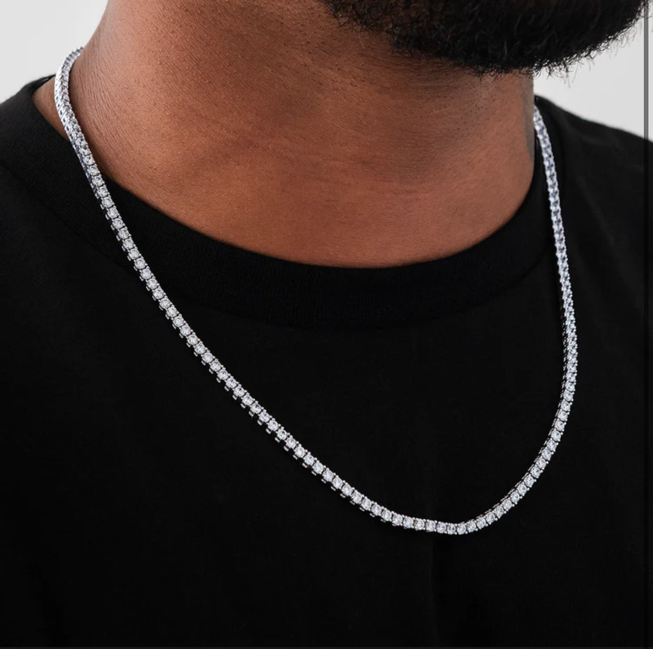 Diamond Tennis Necklace in White Gold- 3mm