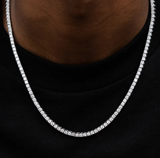 Diamond Tennis Necklace in White Gold- 3mm